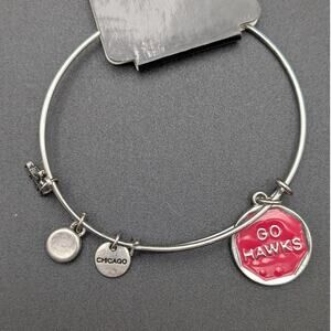 Maren Elena Chicago Go Hawks Bracelet Expandable Silver Tone Bangle Fan Charm